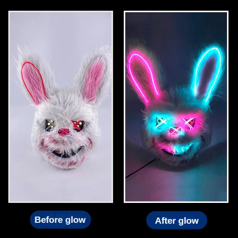 Máscara LED Conejo Peluche – Doble Luz Brillante