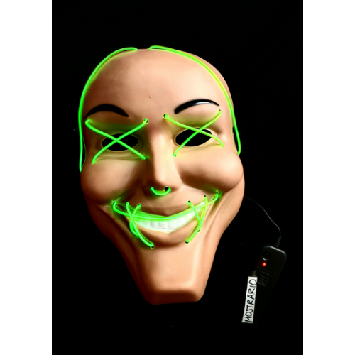 GRAN COMBO Máscara Terrorífica Doble Luz LED + RIFLE