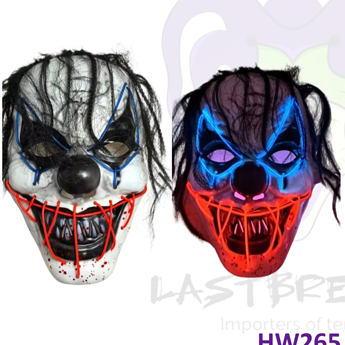 GRAN COMBO Máscara Terrorífica Doble Luz LED + RIFLE