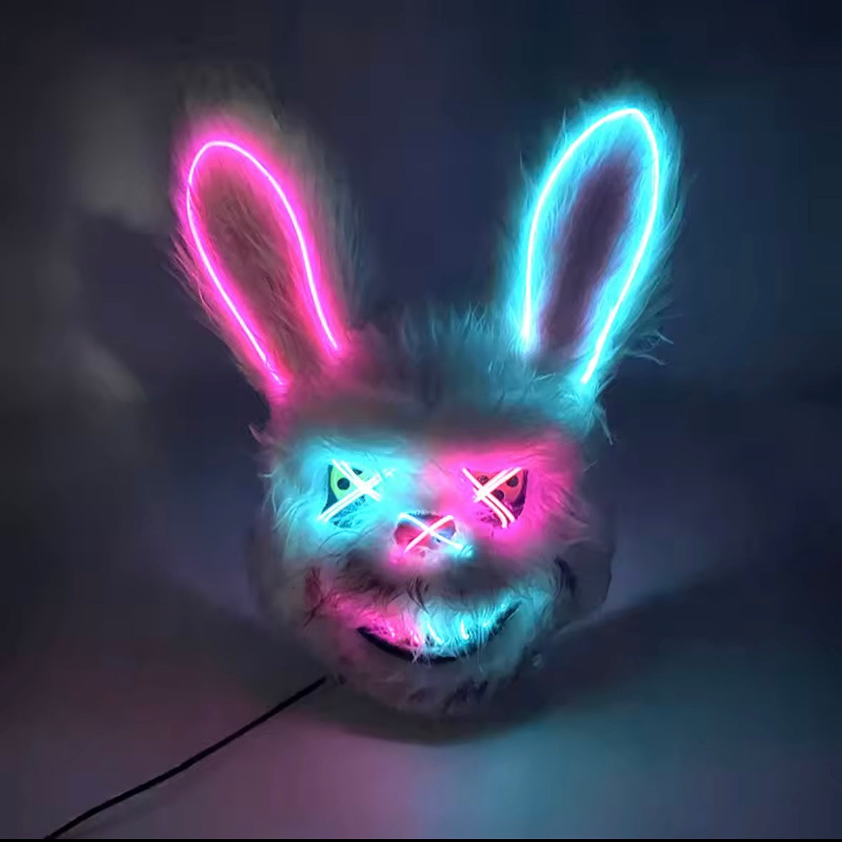 Máscara LED Conejo Peluche – Doble Luz Brillante