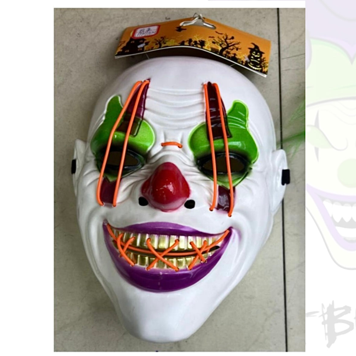 GRAN COMBO Máscara Terrorífica Doble Luz LED + RIFLE