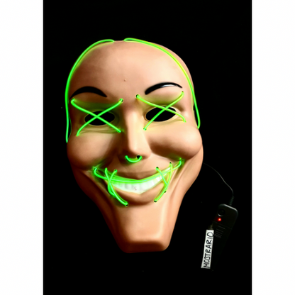 GRAN COMBO Máscara Terrorífica Doble Luz LED + RIFLE