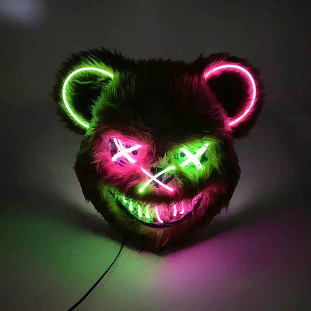 Máscara LED Oso Peluche – Doble Luz Brillante