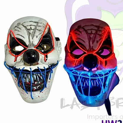GRAN COMBO Máscara Terrorífica Doble Luz LED + RIFLE
