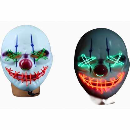 GRAN COMBO Máscara Terrorífica Doble Luz LED + RIFLE