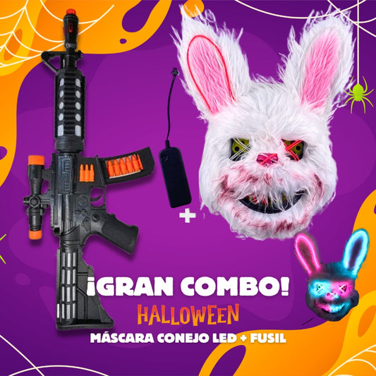 GRAN COMBO Máscara Animal LED + Arma