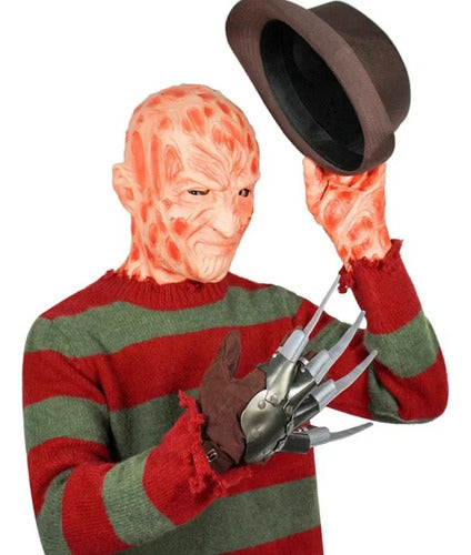 🩸 MEGA COMBO FREDDY KRUEGER – Máscara de Látex + Accesorios