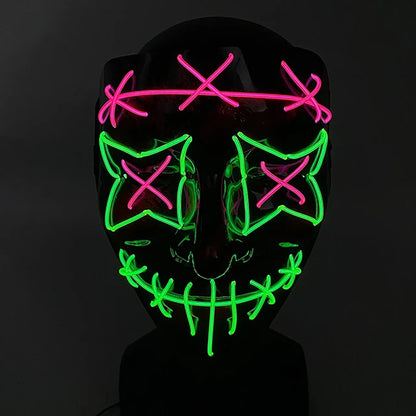 GRAN COMBO Máscara Terrorífica Doble Luz LED + RIFLE