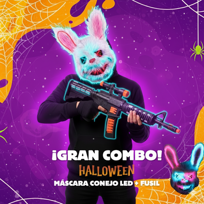 GRAN COMBO Máscara Animal LED + Arma