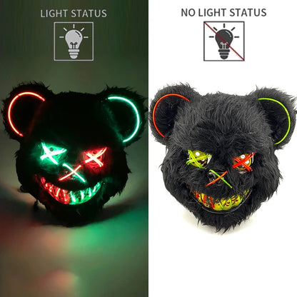 Máscara LED Oso Peluche – Doble Luz Brillante