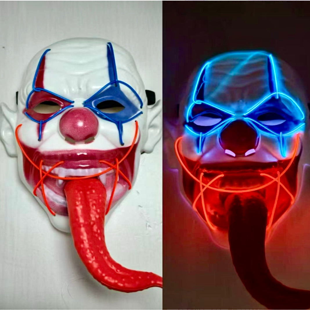 GRAN COMBO Máscara Terrorífica Doble Luz LED + RIFLE