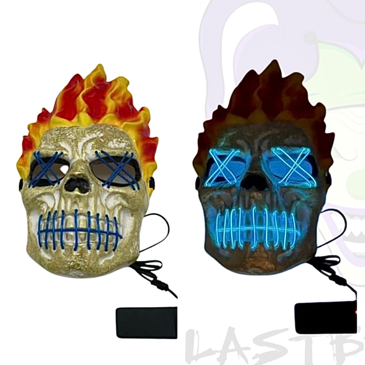 GRAN COMBO Máscara Terrorífica Doble Luz LED + RIFLE