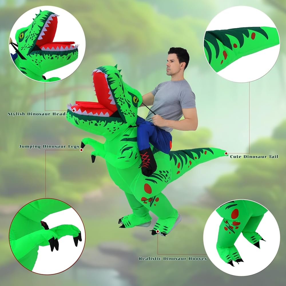 Disfraz Inflable DINOSAURIO T-REX Divertido Para Adultos